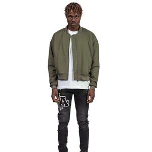 Reputation Studio Bomber‎ Jacket Men’s S Green Forest Zip Up Casual Streetwear